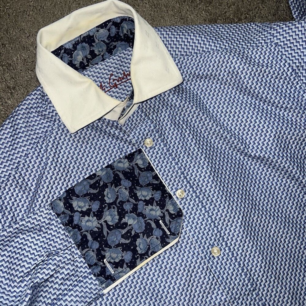 Robert Graham Ls Flip Cuff Button Front Zig/Zag S… - image 1